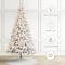 Glitzhome® 7.5ft Pre-Lit Flocked Full Spruce Artificial Christmas Tree, Warm White LED Lights